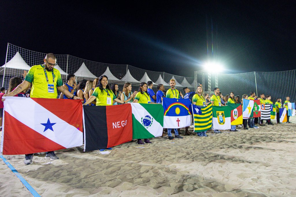 Delegações na cerimônia de abertura do JUBs Praia